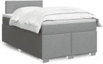 vidaXL Κρεβάτι Boxspring με Στρώμα Ανοιχτό Γκρι 120x190 εκ. Υφασμάτινο