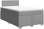 vidaXL Κρεβάτι Boxspring με Στρώμα Ανοιχτό Γκρι 120x190 εκ. Υφασμάτινο