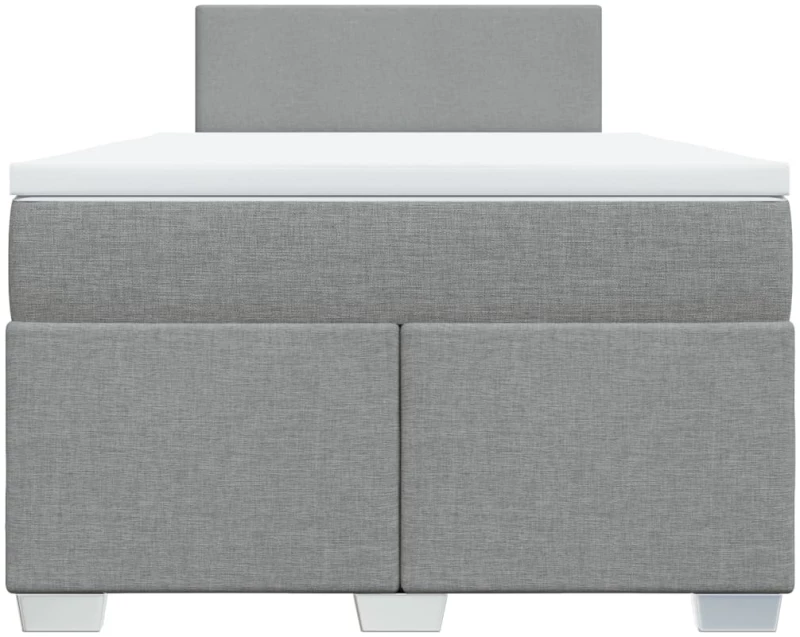 vidaXL Κρεβάτι Boxspring με Στρώμα Ανοιχτό Γκρι 120x190 εκ. Υφασμάτινο