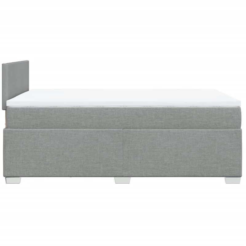 vidaXL Κρεβάτι Boxspring με Στρώμα Ανοιχτό Γκρι 120x190 εκ. Υφασμάτινο