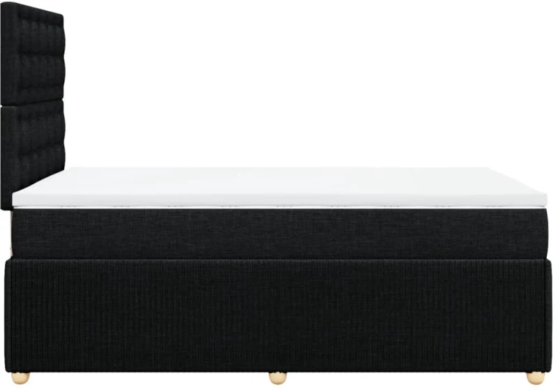 vidaXL Κρεβάτι Boxspring με Στρώμα Μαύρο 120x190 εκ. Υφασμάτινο