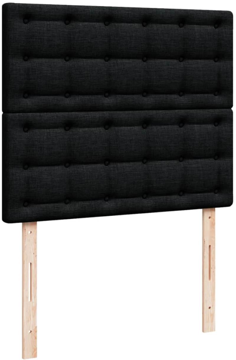vidaXL Κρεβάτι Boxspring με Στρώμα Μαύρο 120x190 εκ. Υφασμάτινο