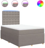 vidaXL Κρεβάτι Boxspring με Στρώμα Taupe 120x190 εκ. Υφασμάτινο