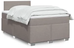 vidaXL Κρεβάτι Boxspring με Στρώμα Taupe 120x190 εκ. Υφασμάτινο