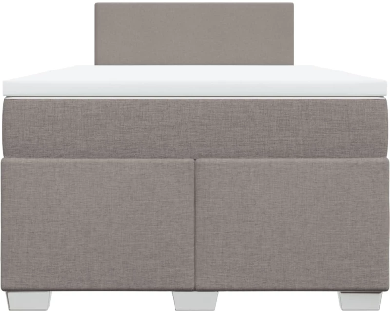 vidaXL Κρεβάτι Boxspring με Στρώμα Taupe 120x190 εκ. Υφασμάτινο