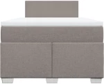 vidaXL Κρεβάτι Boxspring με Στρώμα Taupe 120x190 εκ. Υφασμάτινο