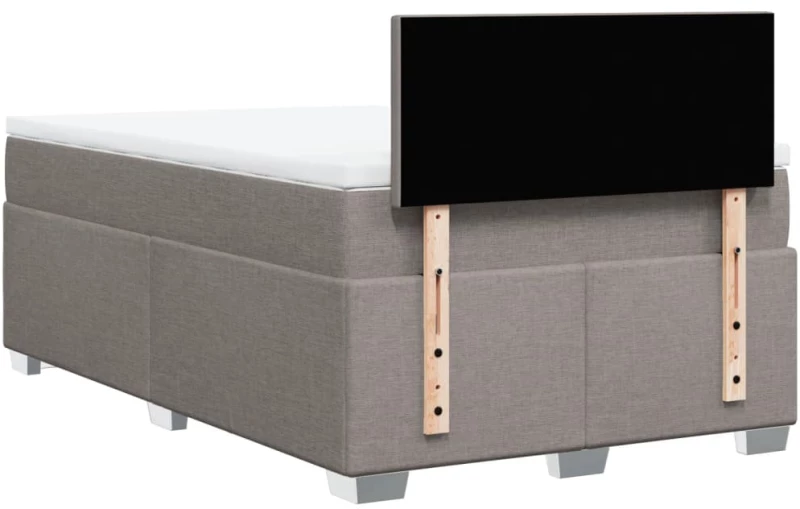 vidaXL Κρεβάτι Boxspring με Στρώμα Taupe 120x190 εκ. Υφασμάτινο
