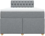 vidaXL Κρεβάτι Boxspring με Στρώμα Ανοιχτό Γκρι 120x190 εκ. Υφασμάτινο