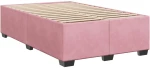 vidaXL Κρεβάτι Boxspring με Στρώμα Ροζ 120x190 εκ. Βελούδινο