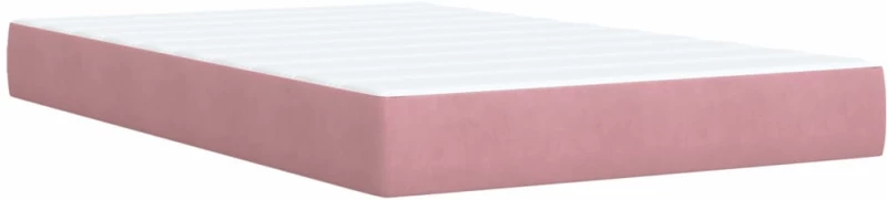 vidaXL Κρεβάτι Boxspring με Στρώμα Ροζ 120x190 εκ. Βελούδινο