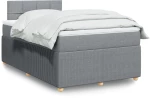 vidaXL Κρεβάτι Boxspring με Στρώμα Ανοιχτό Γκρι 120x190 εκ. Υφασμάτινο