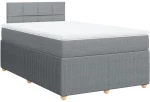 vidaXL Κρεβάτι Boxspring με Στρώμα Ανοιχτό Γκρι 120x190 εκ. Υφασμάτινο