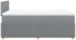 vidaXL Κρεβάτι Boxspring με Στρώμα Ανοιχτό Γκρι 120x190 εκ. Υφασμάτινο