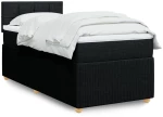 vidaXL Κρεβάτι Boxspring με Στρώμα Μαύρο 100 x 200 εκ. Υφασμάτινο