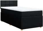 vidaXL Κρεβάτι Boxspring με Στρώμα Μαύρο 100 x 200 εκ. Υφασμάτινο