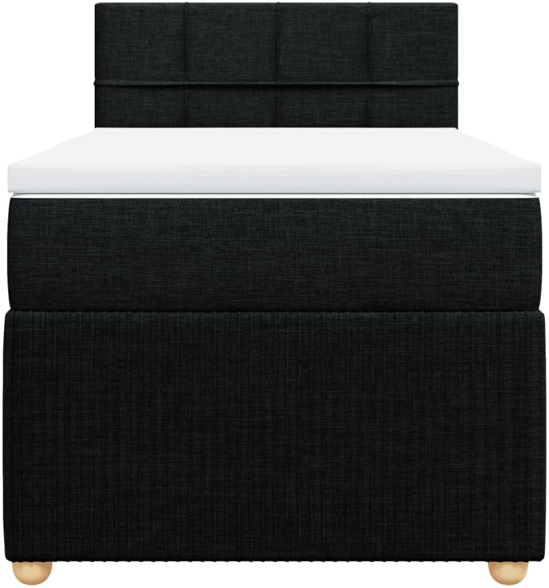 vidaXL Κρεβάτι Boxspring με Στρώμα Μαύρο 100 x 200 εκ. Υφασμάτινο