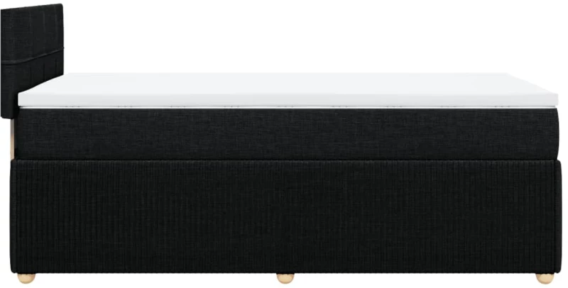 vidaXL Κρεβάτι Boxspring με Στρώμα Μαύρο 100 x 200 εκ. Υφασμάτινο