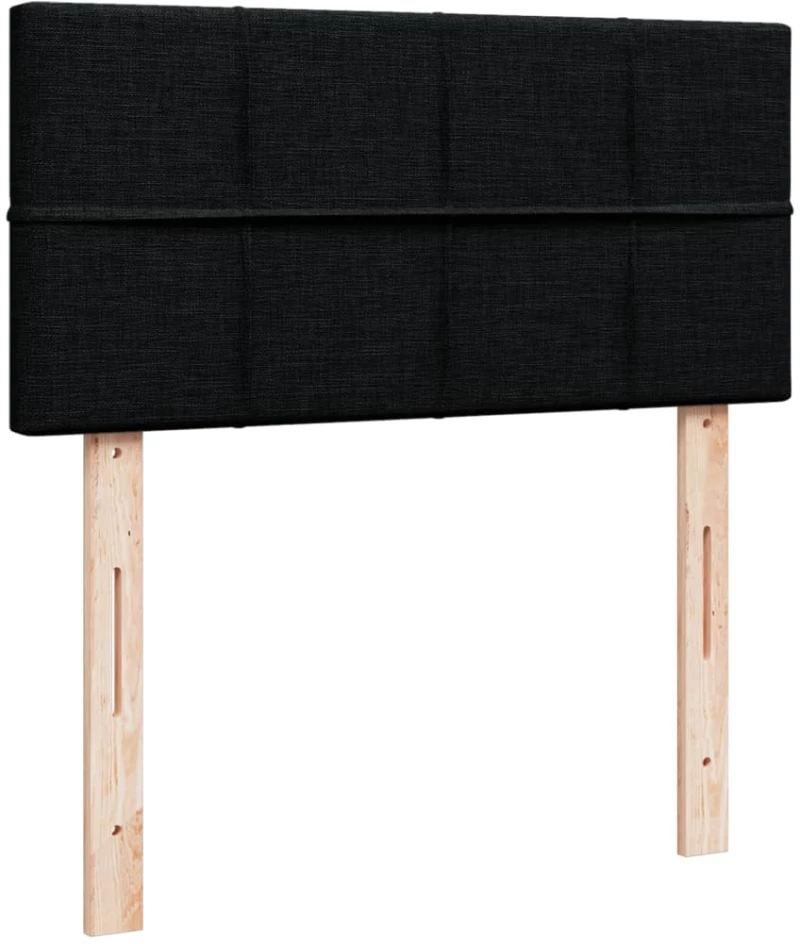 vidaXL Κρεβάτι Boxspring με Στρώμα Μαύρο 100 x 200 εκ. Υφασμάτινο