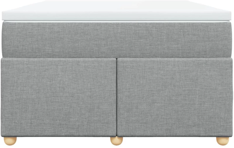 vidaXL Κρεβάτι Boxspring με Στρώμα Ανοιχτό Γκρι 120x190 εκ. Υφασμάτινο