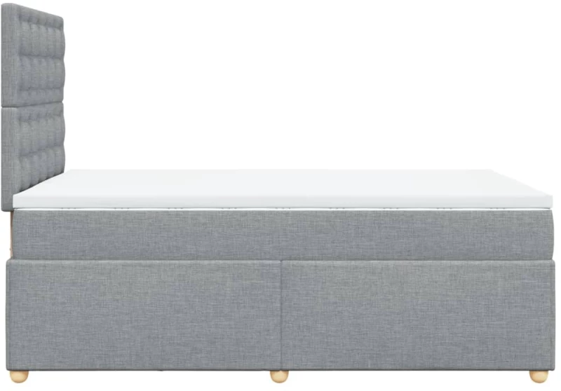 vidaXL Κρεβάτι Boxspring με Στρώμα Ανοιχτό Γκρι 120x190 εκ. Υφασμάτινο