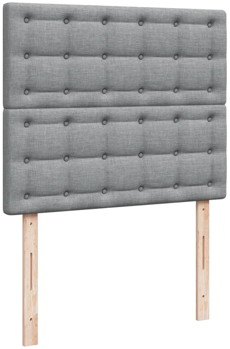vidaXL Κρεβάτι Boxspring με Στρώμα Ανοιχτό Γκρι 120x190 εκ. Υφασμάτινο