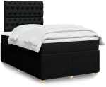 vidaXL Κρεβάτι Boxspring με Στρώμα Μαύρο 120x190 εκ. Υφασμάτινο