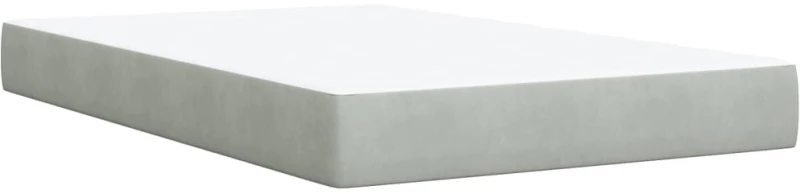 vidaXL Κρεβάτι Boxspring με Στρώμα Ανοιχτό Γκρι 120x190 εκ. Βελούδινο