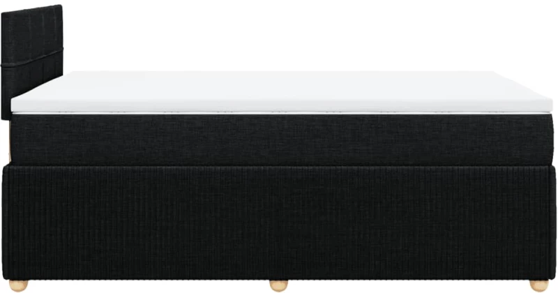 vidaXL Κρεβάτι Boxspring με Στρώμα Μαύρο 120x190 εκ. Υφασμάτινο