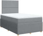 vidaXL Κρεβάτι Boxspring με Στρώμα Ανοιχτό Γκρι 120x190 εκ. Υφασμάτινο