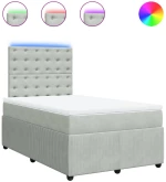 vidaXL Κρεβάτι Boxspring με Στρώμα Ανοιχτό Γκρι 120x190 εκ. Βελούδινο