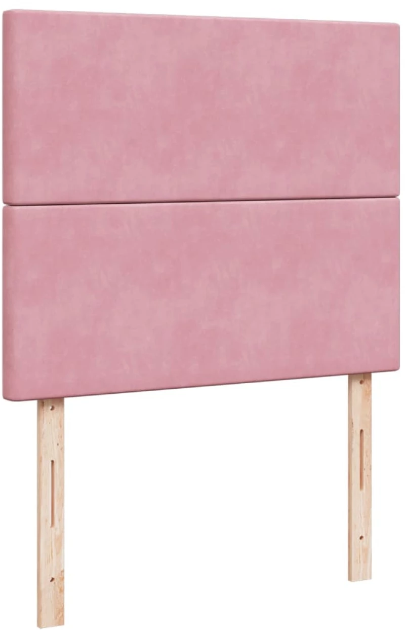 vidaXL Κρεβάτι Boxspring με Στρώμα Ροζ 120x190 εκ. Βελούδινο