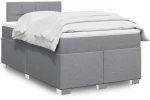 vidaXL Κρεβάτι Boxspring με Στρώμα Ανοιχτό Γκρι 120x190 εκ. Υφασμάτινο