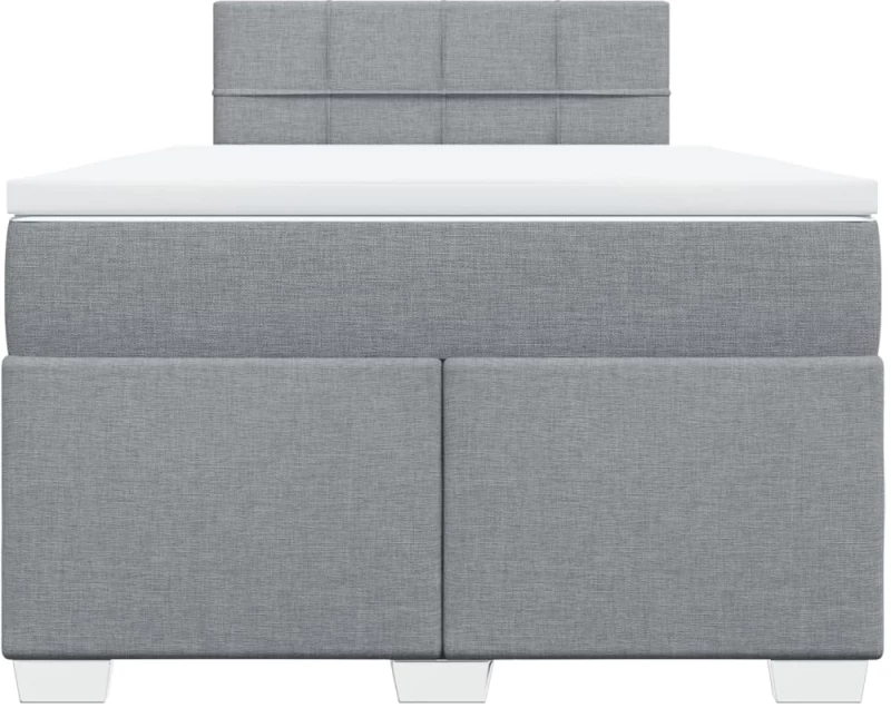 vidaXL Κρεβάτι Boxspring με Στρώμα Ανοιχτό Γκρι 120x190 εκ. Υφασμάτινο