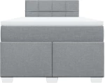 vidaXL Κρεβάτι Boxspring με Στρώμα Ανοιχτό Γκρι 120x190 εκ. Υφασμάτινο