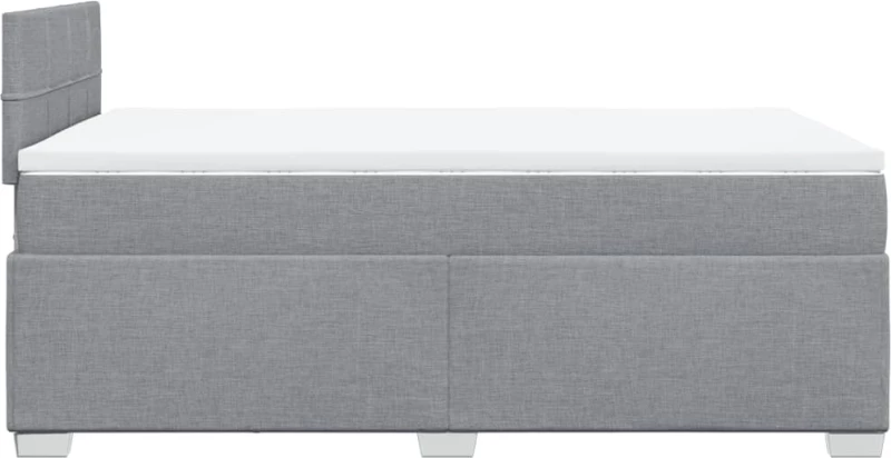 vidaXL Κρεβάτι Boxspring με Στρώμα Ανοιχτό Γκρι 120x190 εκ. Υφασμάτινο