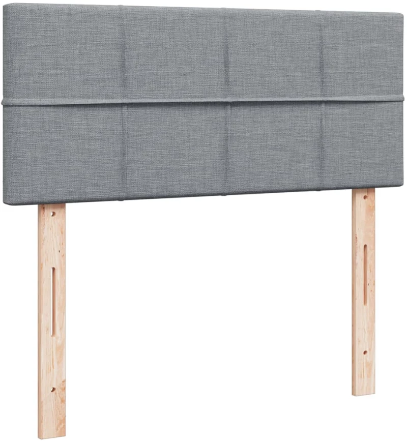 vidaXL Κρεβάτι Boxspring με Στρώμα Ανοιχτό Γκρι 120x190 εκ. Υφασμάτινο