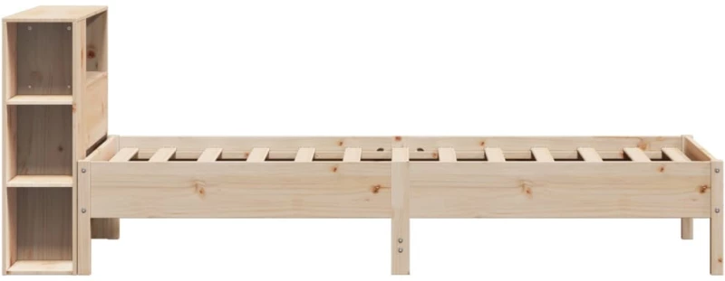 vidaXL Κρεβάτι Βιβλιοθήκη Χωρίς Στρώμα 75x190 εκ Μασίφ Ξύλο Πεύκο