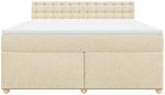 vidaXL Κρεβάτι Boxspring με Στρώμα Κρεμ 180x200 εκ. Υφασμάτινο