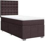 vidaXL Κρεβάτι Boxspring με Στρώμα Σκούρο Καφέ 100x200 εκ. Υφασμάτινο