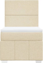 vidaXL Κρεβάτι Boxspring με Στρώμα Κρεμ 80 x 200 εκ. Υφασμάτινο