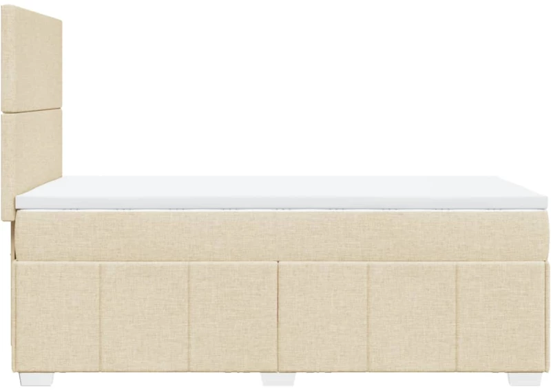 vidaXL Κρεβάτι Boxspring με Στρώμα Κρεμ 80 x 200 εκ. Υφασμάτινο