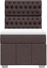 vidaXL Κρεβάτι Boxspring με Στρώμα Σκούρο Καφέ 100x200 εκ. Υφασμάτινο