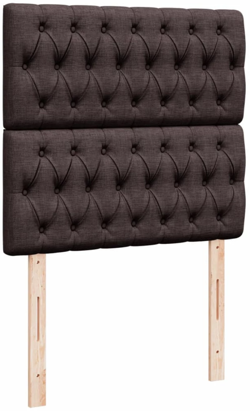 vidaXL Κρεβάτι Boxspring με Στρώμα Σκούρο Καφέ 100x200 εκ. Υφασμάτινο