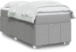 vidaXL Κρεβάτι Boxspring με Στρώμα Ανοιχτό Γκρι 90x190 εκ. Υφασμάτινο