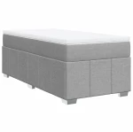 vidaXL Κρεβάτι Boxspring με Στρώμα Ανοιχτό Γκρι 90x190 εκ. Υφασμάτινο