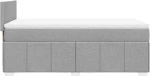 vidaXL Κρεβάτι Boxspring με Στρώμα Ανοιχτό Γκρι 90x200 εκ. Υφασμάτινο