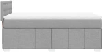 vidaXL Κρεβάτι Boxspring με Στρώμα Ανοιχτό Γκρι 90x200 εκ. Υφασμάτινο