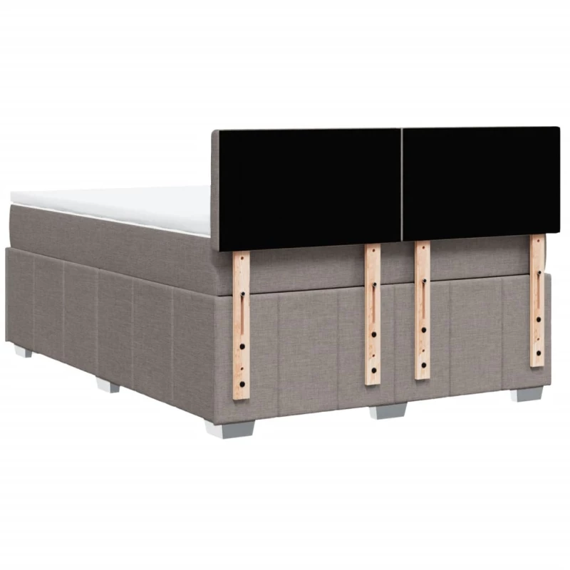 vidaXL Κρεβάτι Boxspring με Στρώμα Taupe 160x200 εκ. Υφασμάτινο