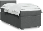 vidaXL Κρεβάτι Boxspring με Στρώμα Σκούρο Γκρι 80x200 εκ. Υφασμάτινο