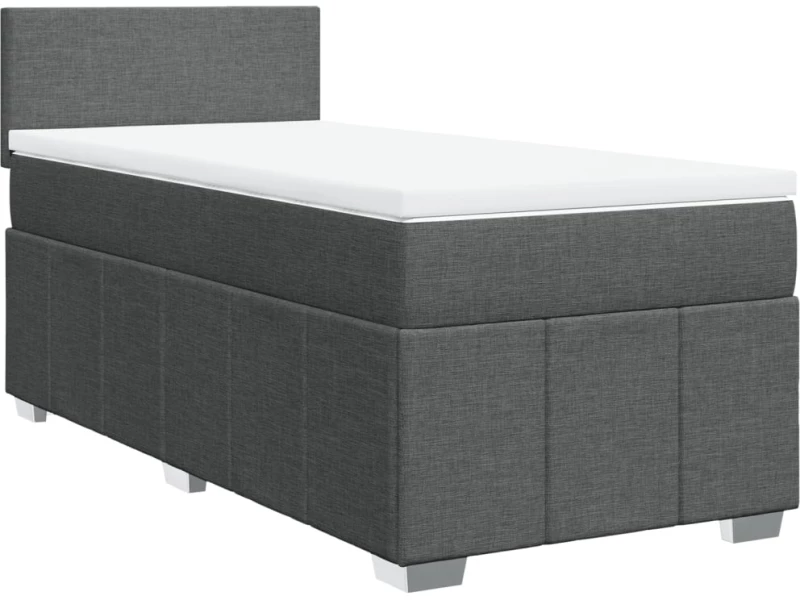 vidaXL Κρεβάτι Boxspring με Στρώμα Σκούρο Γκρι 80x200 εκ. Υφασμάτινο